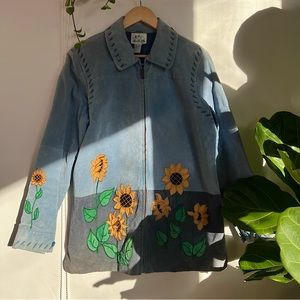 VINTAGE LEATHER SUNFLOWER JACKET 🌻